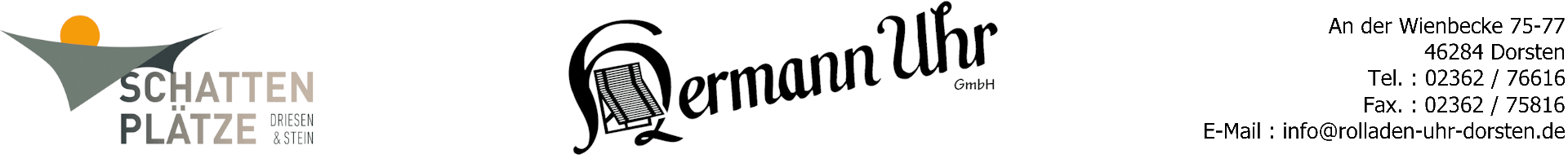 Logo der Hermann Uhr GmbH mit Kontaktdaten